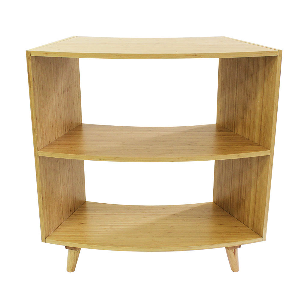 Curved Open 2 Shelf Unit 92 cm – Bamboo Veneer