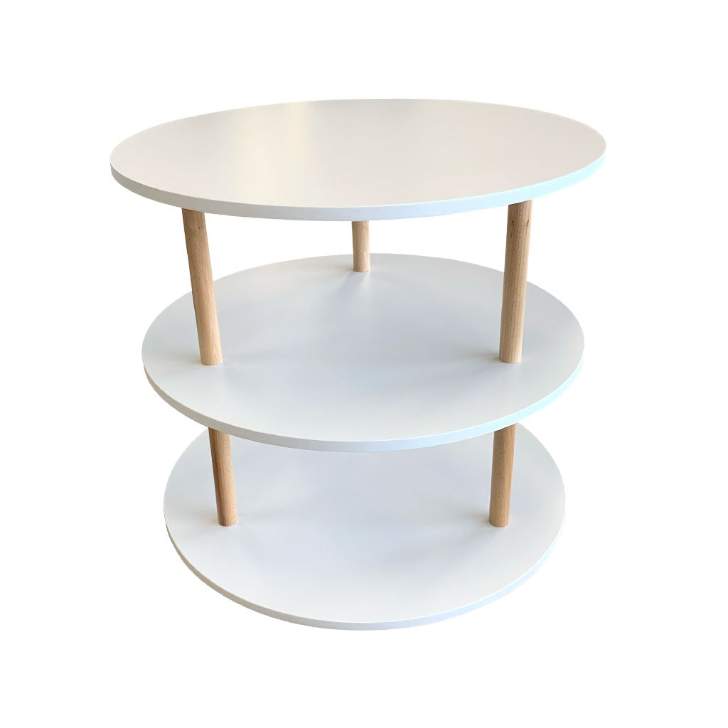 Round Open 3 Shelf Unit – White