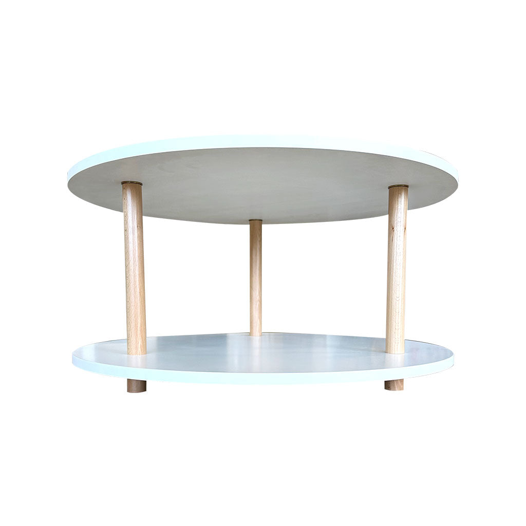 Round Open 2 Shelf Unit – White