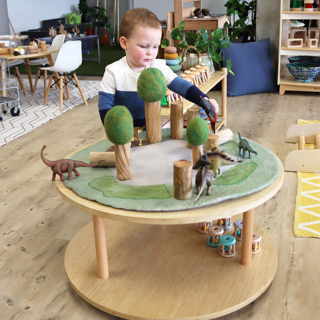 Round Open 2 Shelf Unit – Bamboo Veneer