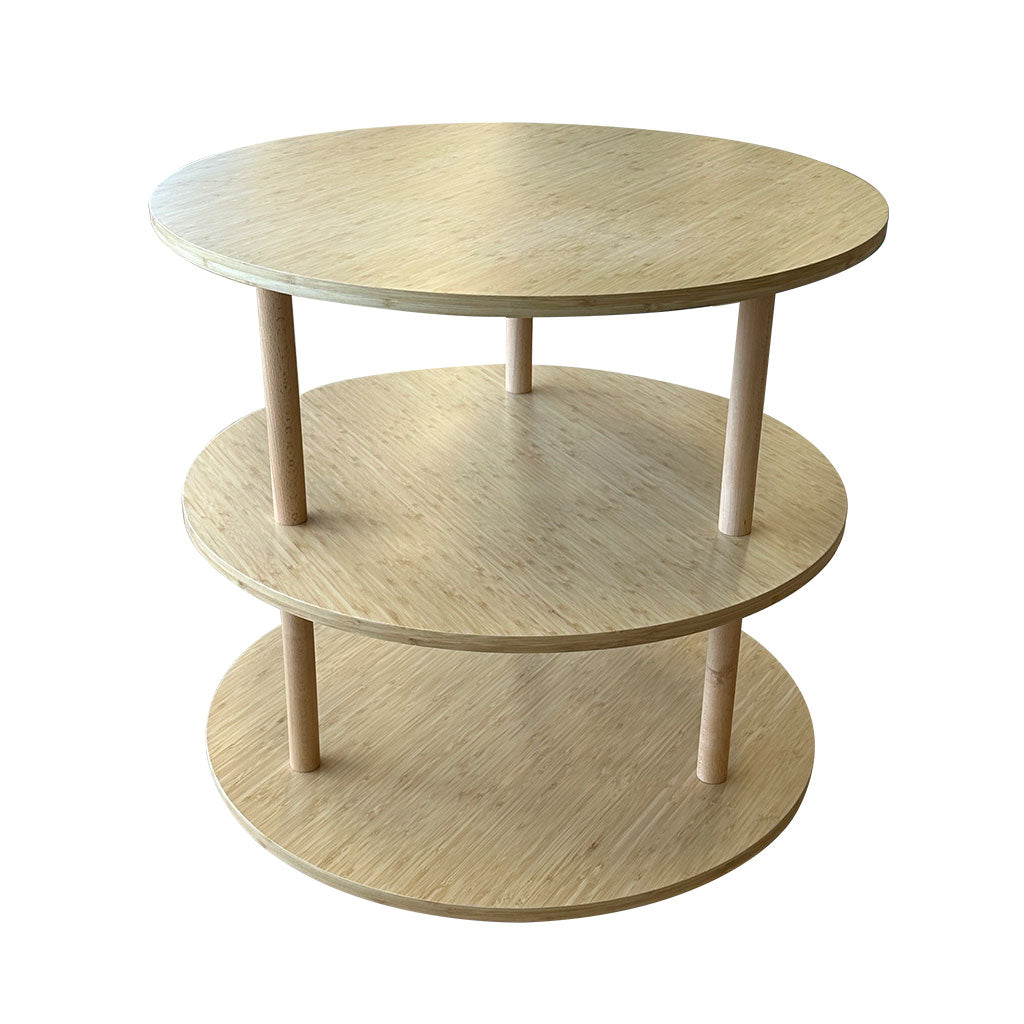 Round Open 3 Shelf Unit – Bamboo Veneer