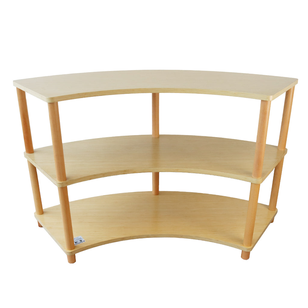Curved Open 3 Shelf Unit – Bamboo Veneer