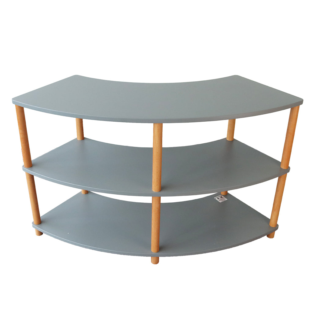 Curved Open 3 Shelf Unit – Grey