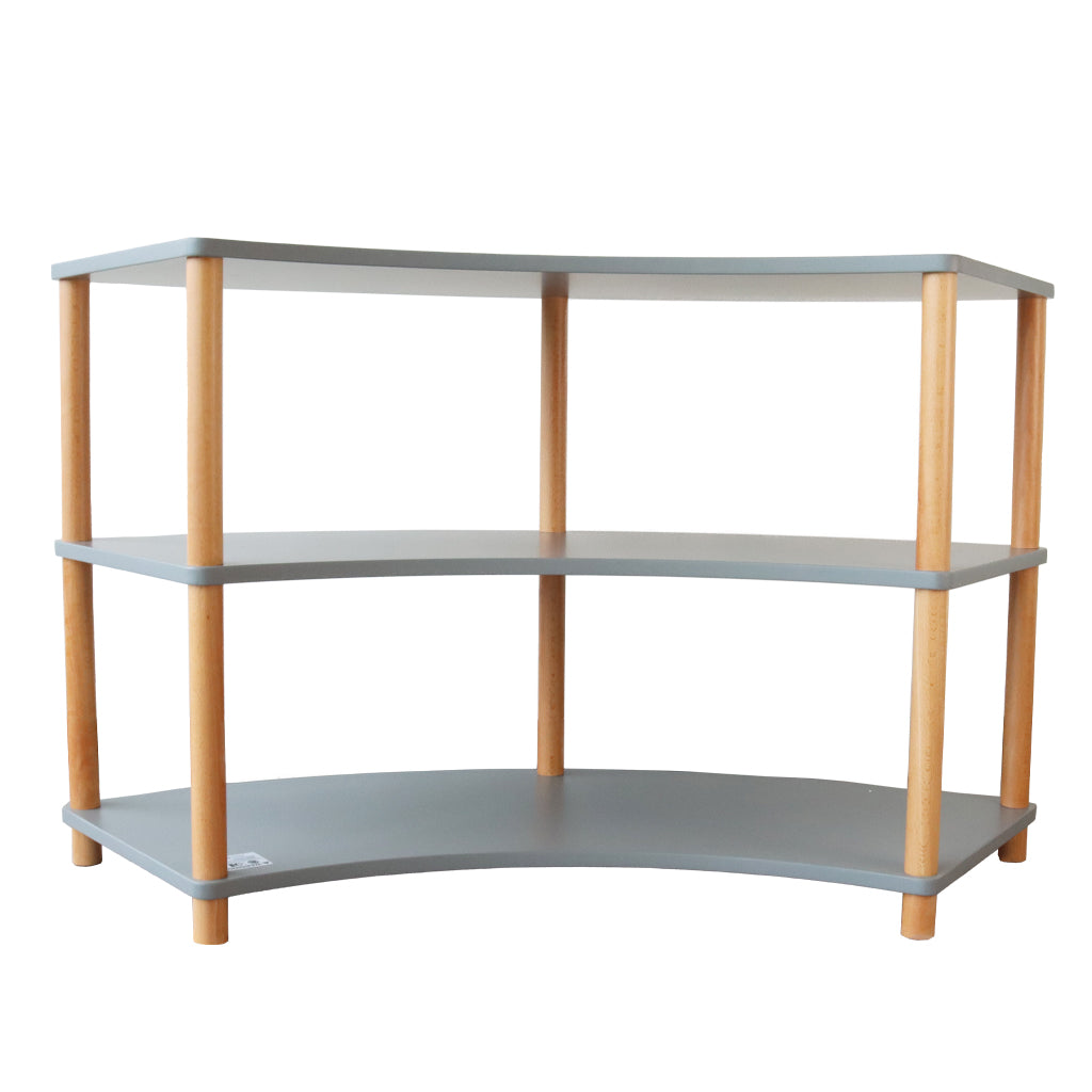 Curved Open 3 Shelf Unit – Grey