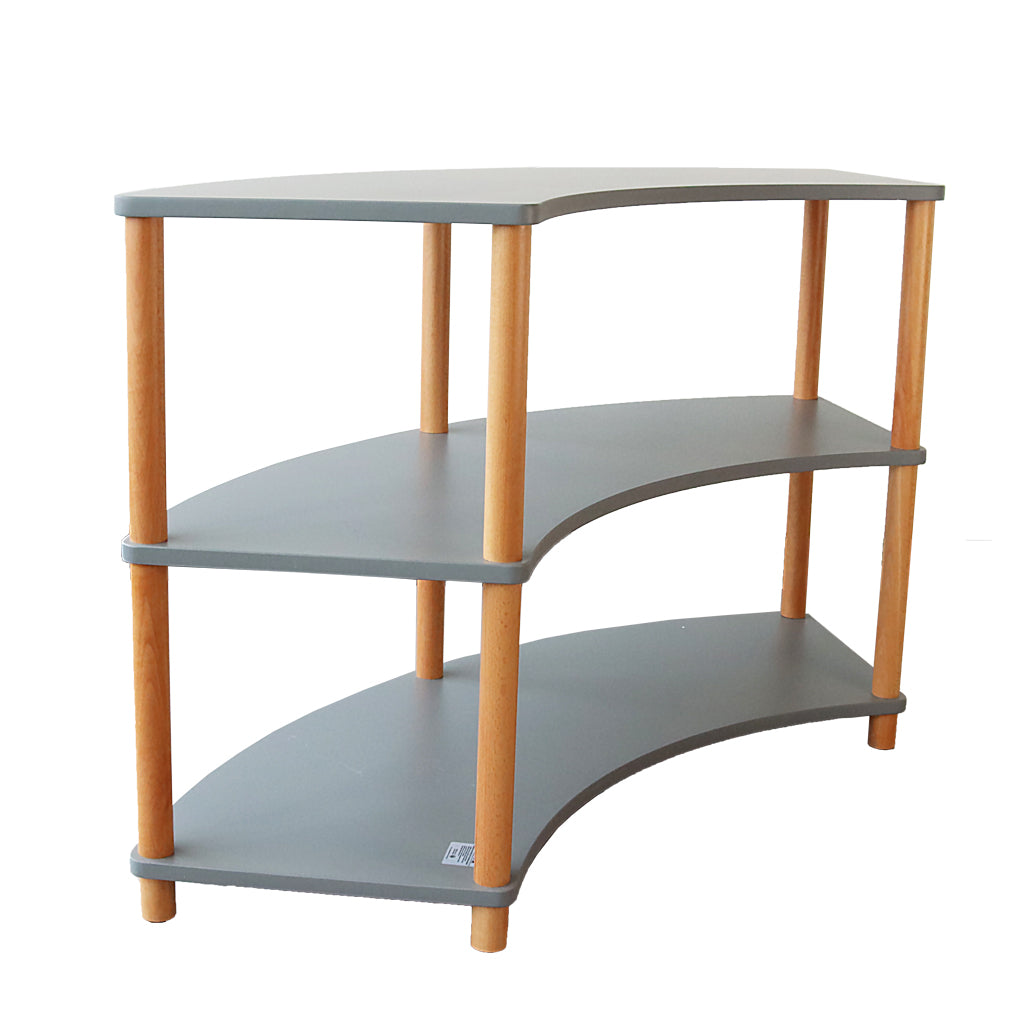 Curved Open 3 Shelf Unit – Grey