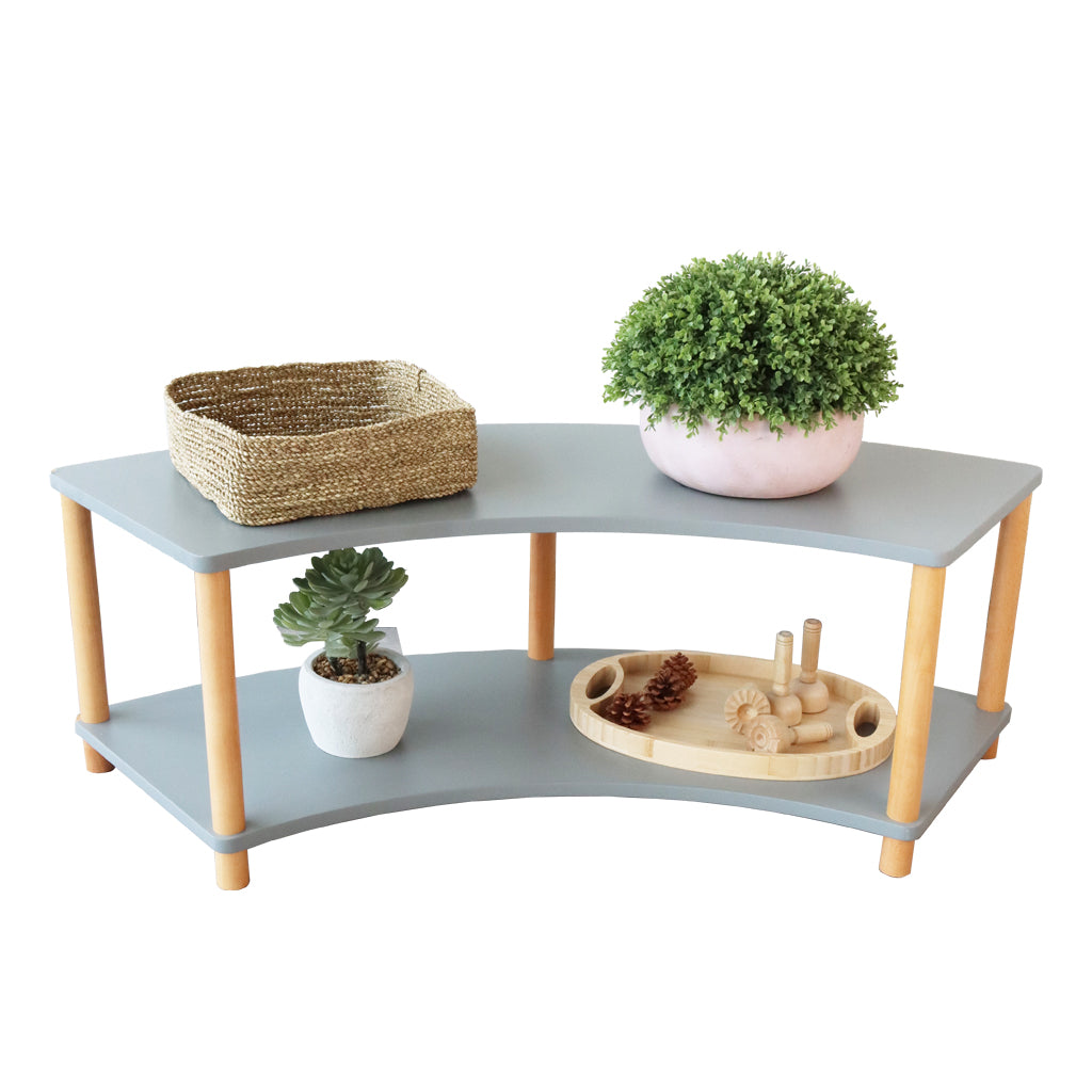Curved Open 2 Shelf – Grey