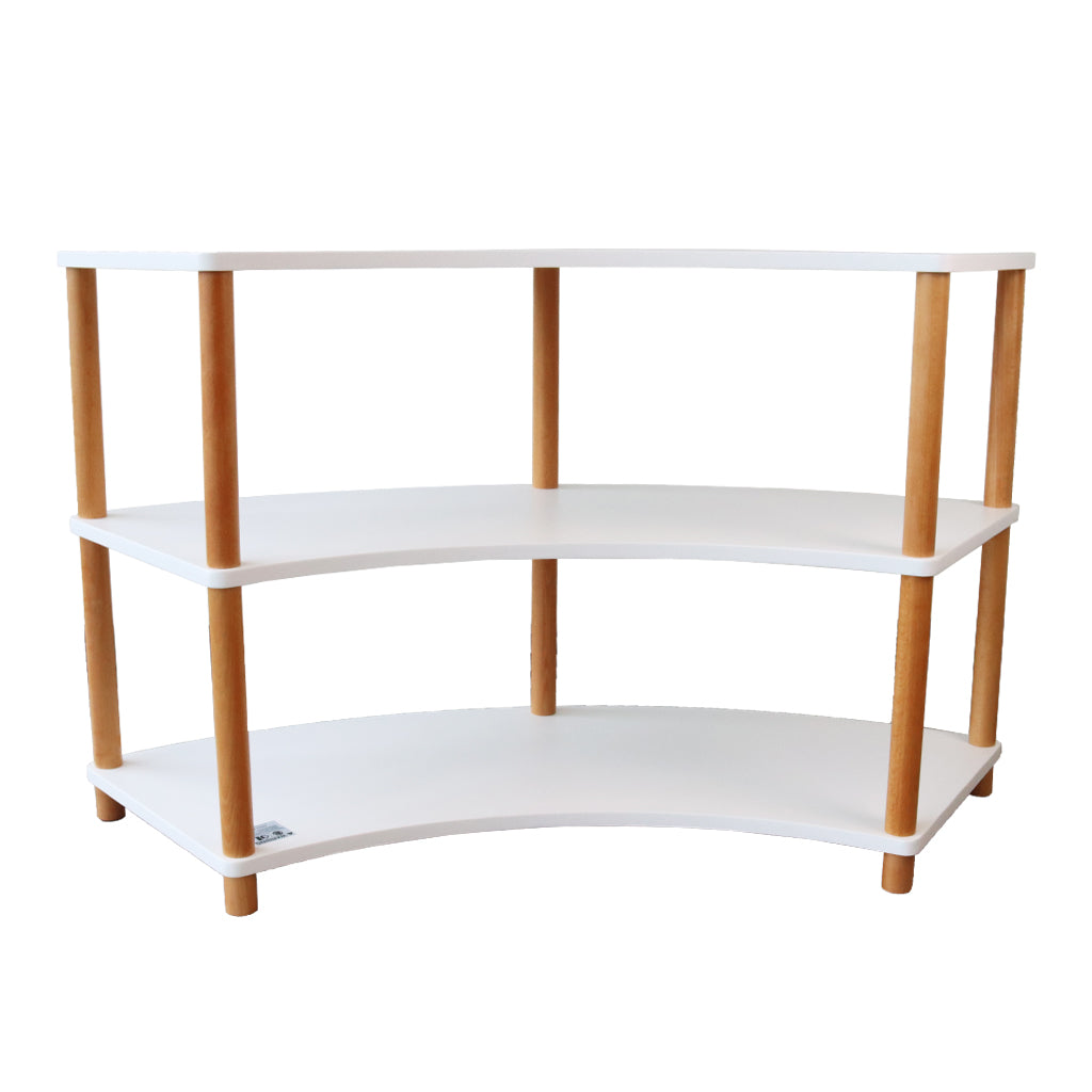 Curved Open 3 Shelf Unit – White
