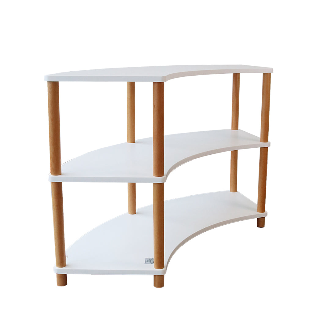 Curved Open 3 Shelf Unit – White