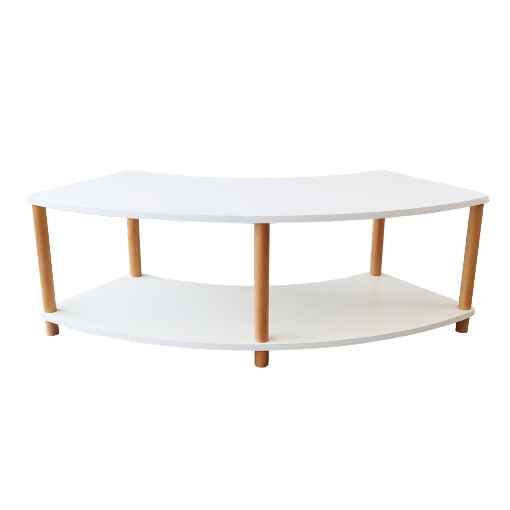 Curved Open 2 Shelf Unit – White