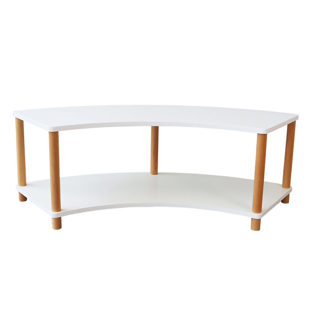 Curved Open 2 Shelf Unit – White