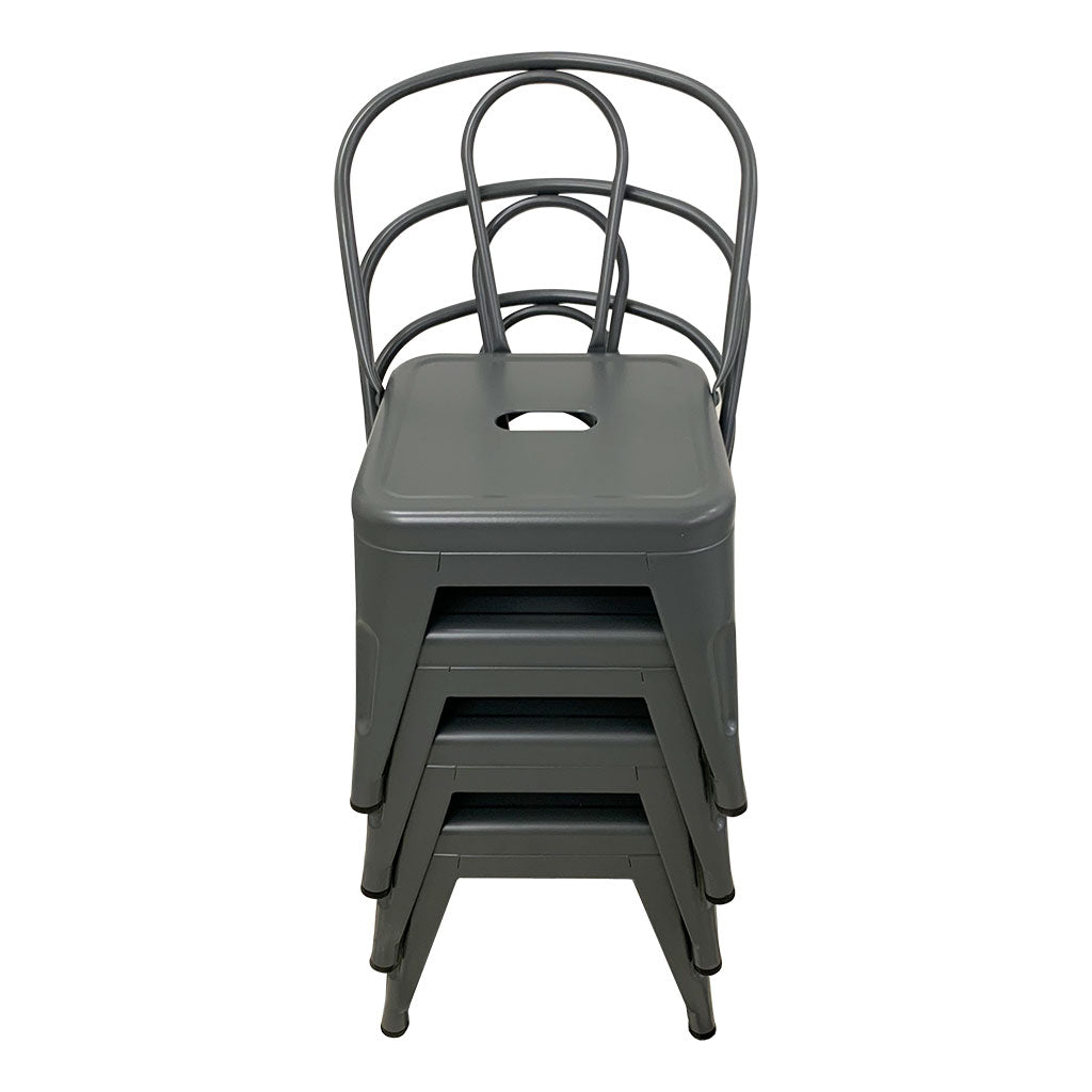 Child Tolix Chair Charcoal - 4pc - Educating Kids