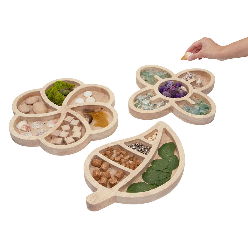 Loose Parts Organic Wooden Trays - Set of 3