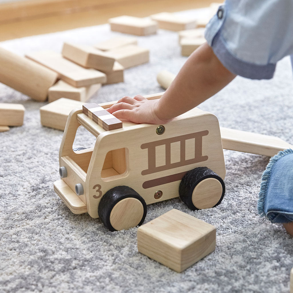 Wooden Fire Truck - Educating Kids