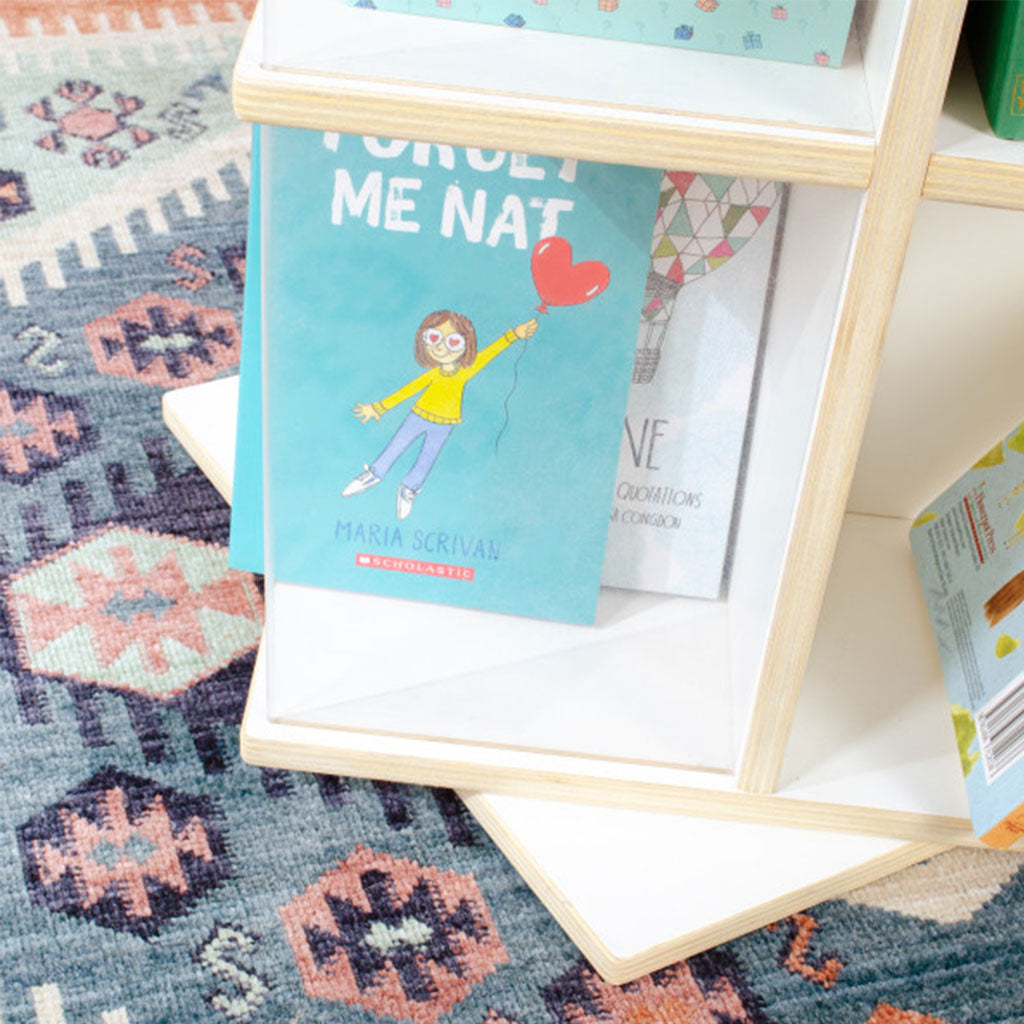 Rotating 3 Tier Book Display – White