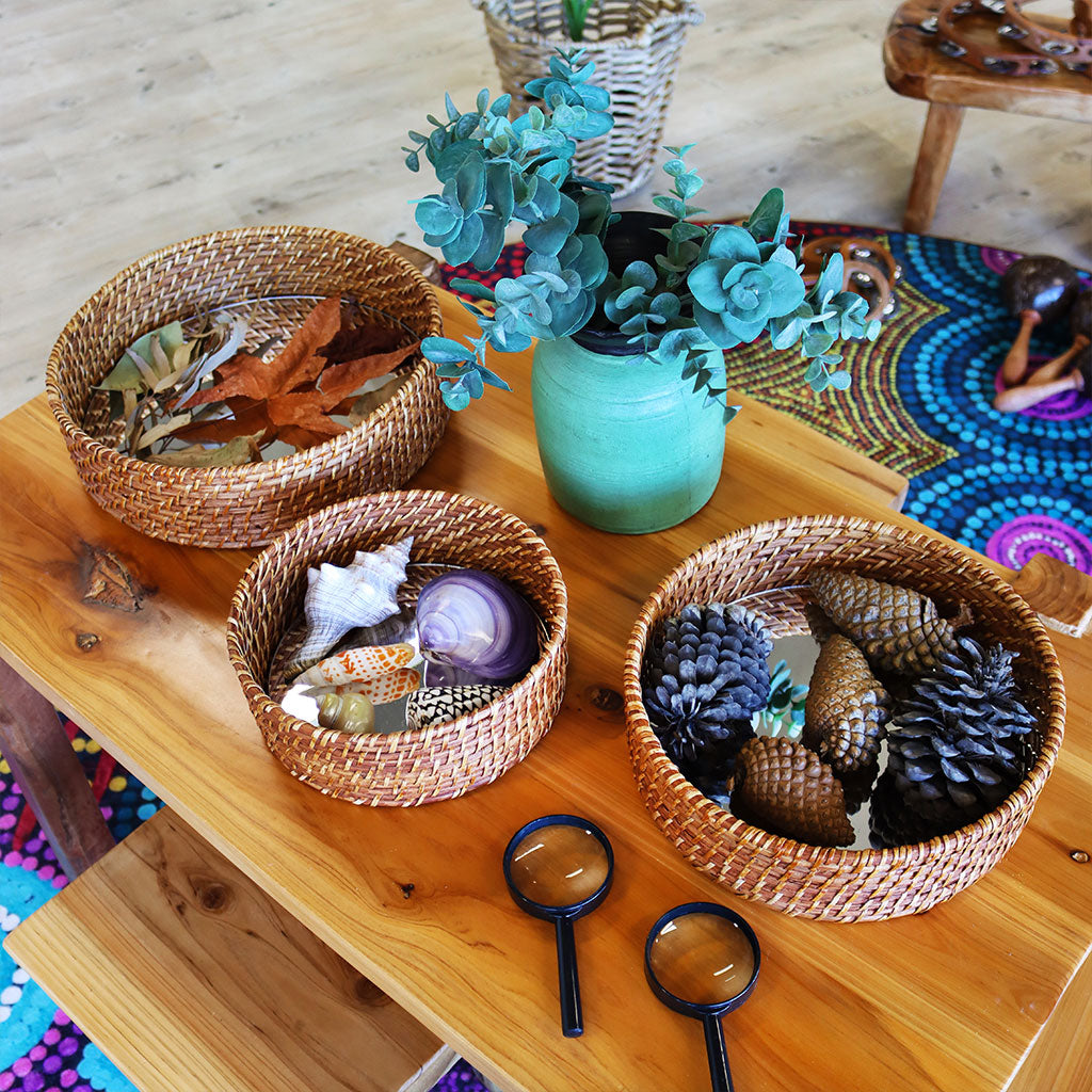 Sense of Place – Woven Mirror Trays – 3pc - Educating Kids