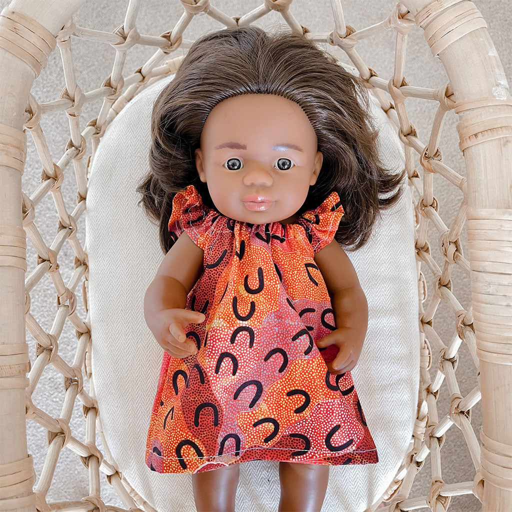 Crow Women Dreaming Indigenous Dress - 38cm