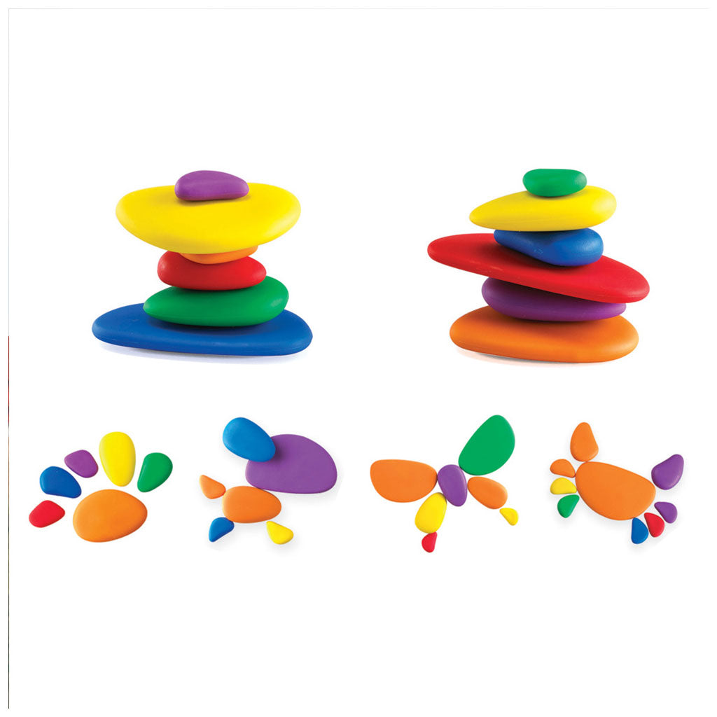 Rainbow Pebbles with Container - 36pc - Educating Kids