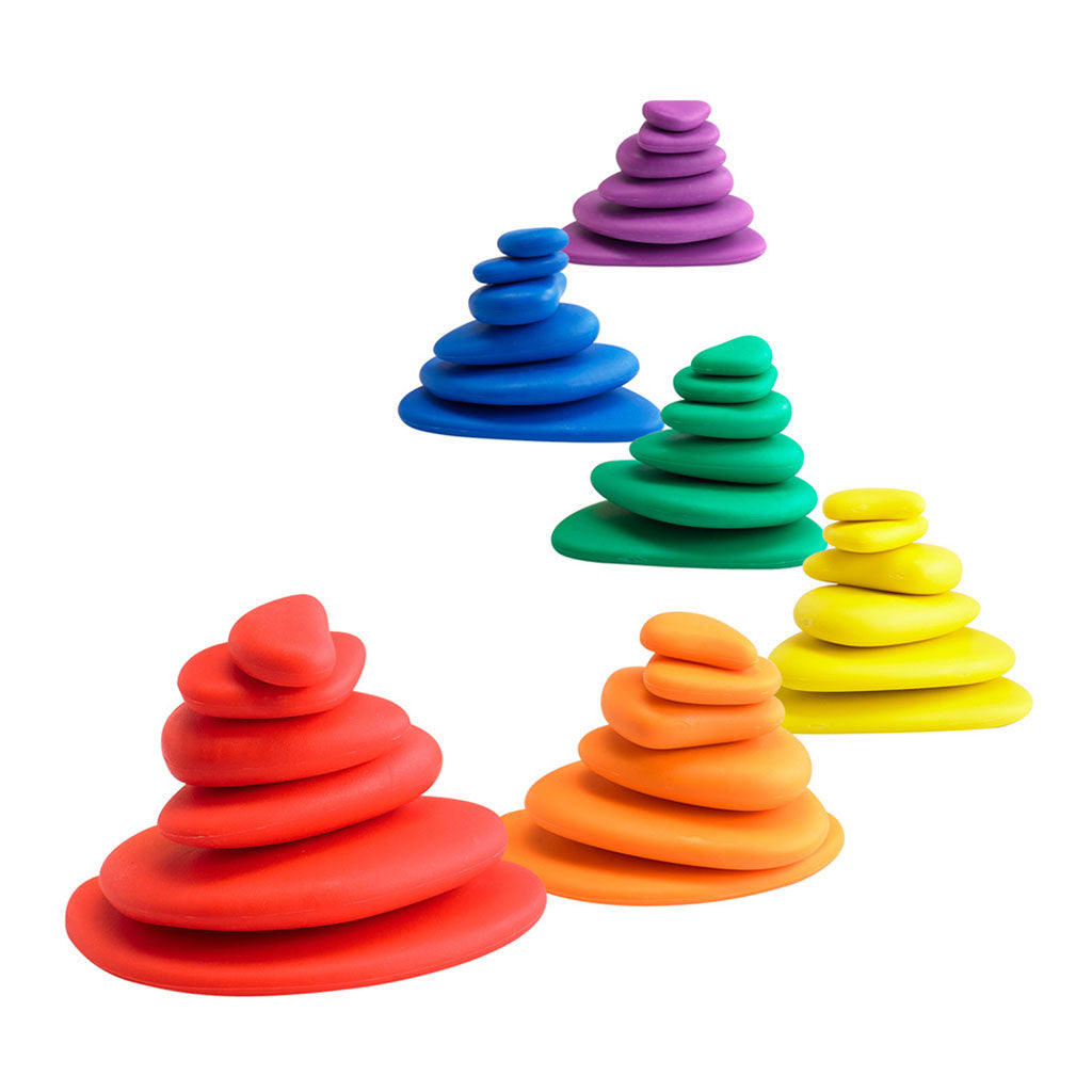 Rainbow Pebbles with Container - 36pc - Educating Kids