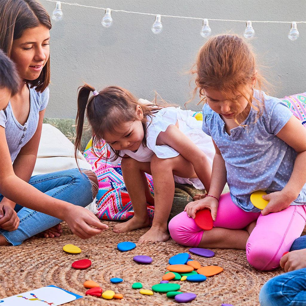 Rainbow Pebbles with Container - 36pc - Educating Kids