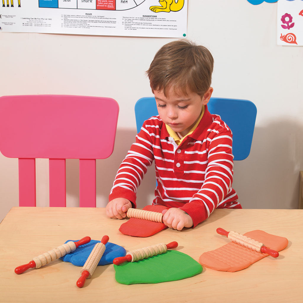 Textured Rolling Pin 18cm - Set of 6 - Educating Kids