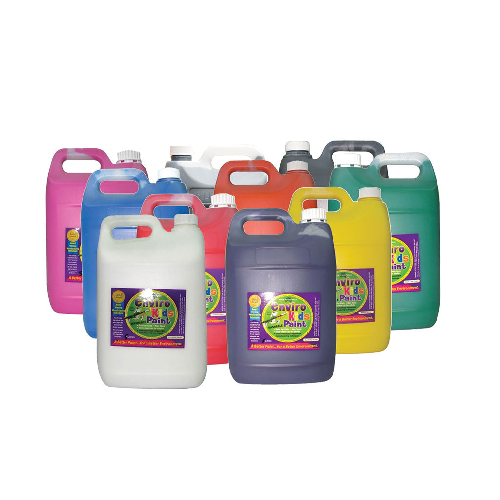 Enviro Paint Assorted Colours - Pack of 10 - 5L - Educating Kids