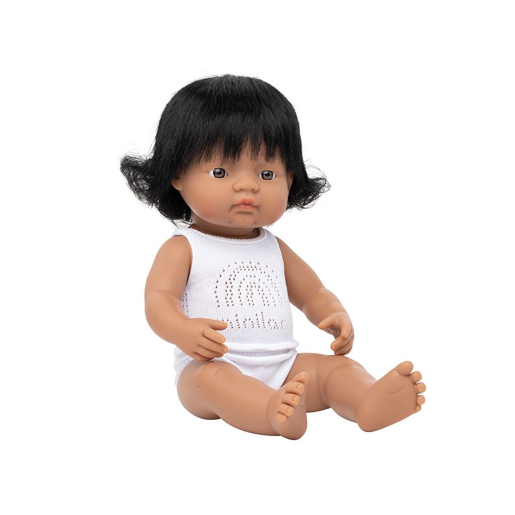 Miniland - Baby Doll - Hispanic Girl 38cm - Educating Kids