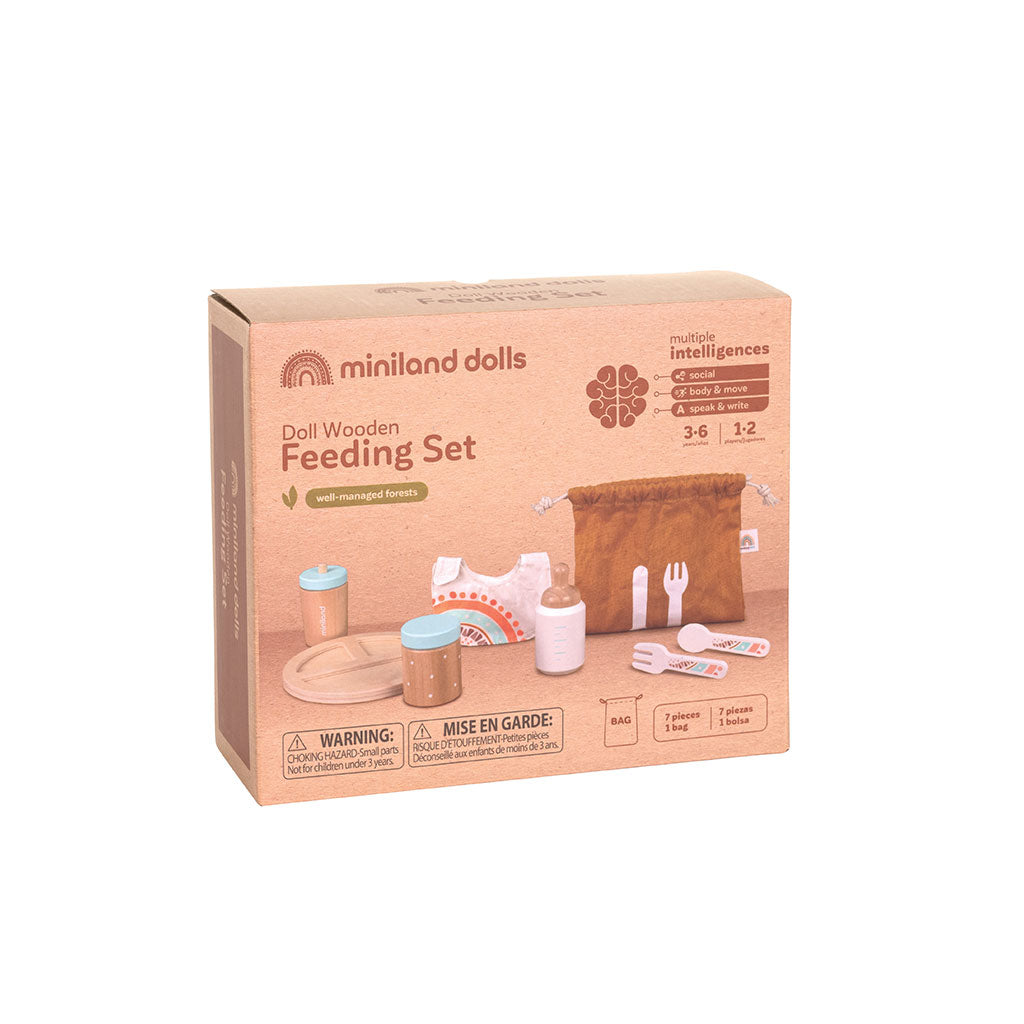 Miniland - Doll Wooden Feeding Set