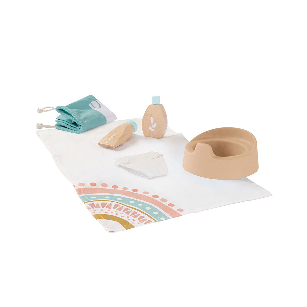 Miniland - Doll Wooden Care Set - Educating Kids