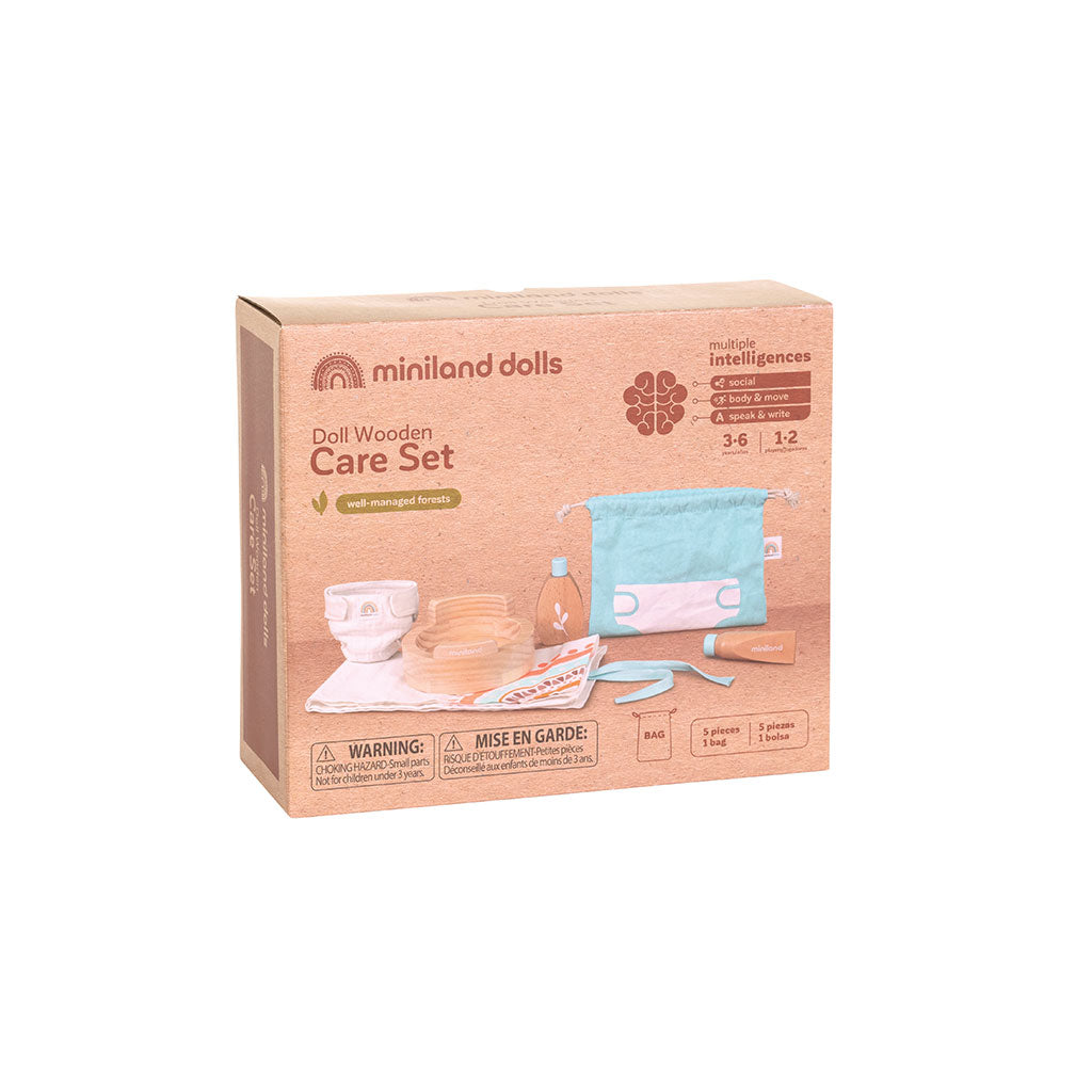 Miniland - Doll Wooden Care Set - Educating Kids