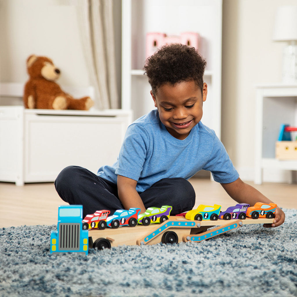 Jumbo Race-Car Carrier - Educating Kids