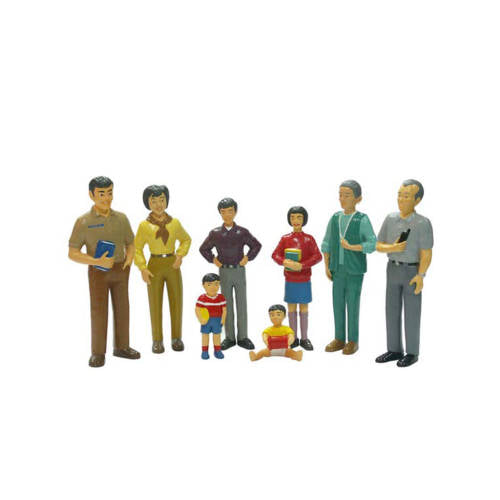 Asian Family Figurines - Set of 8 - Educating Kids