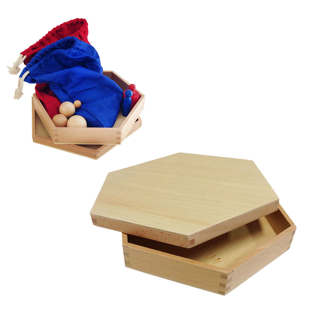 Hexagon Wooden Tray with Lid - Small