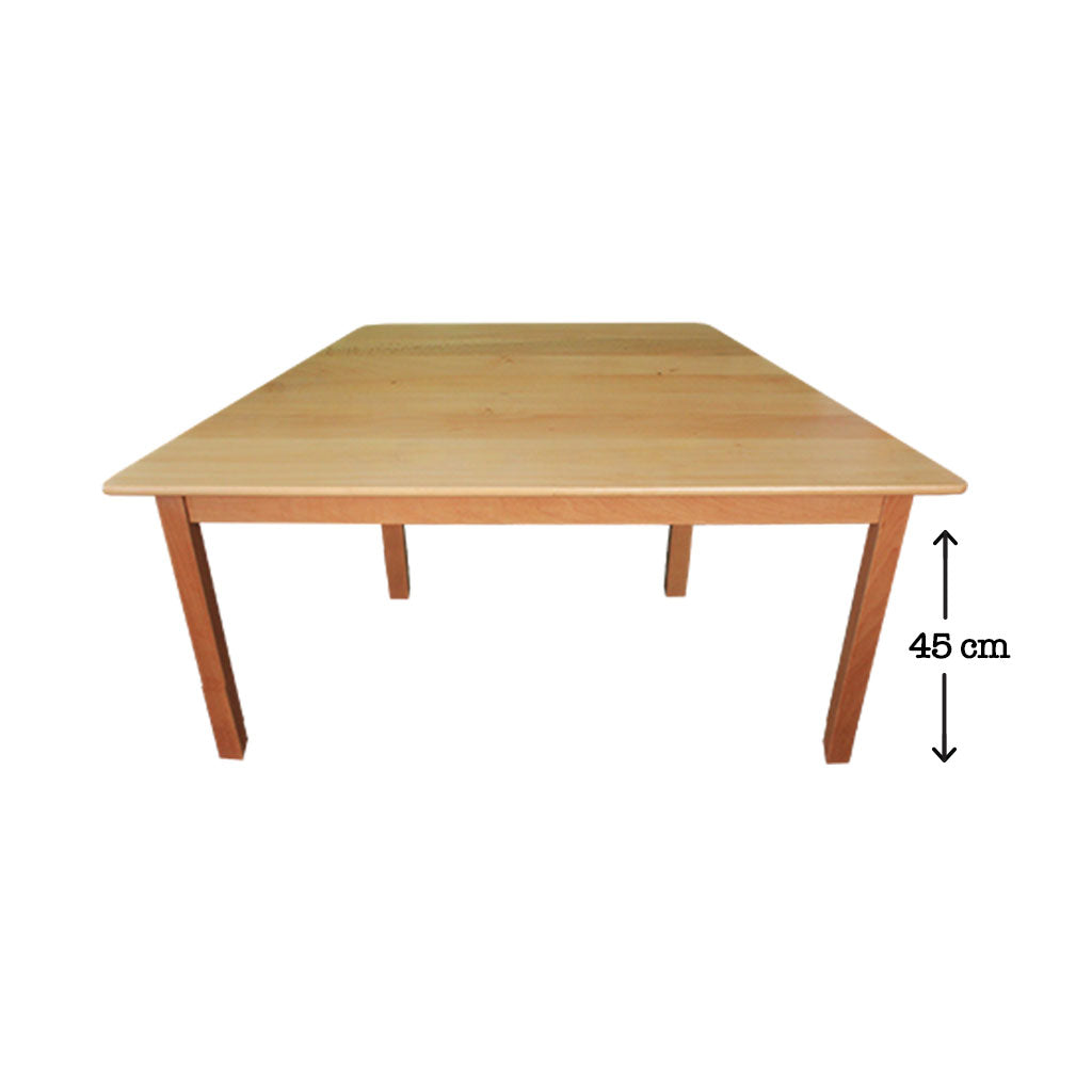 Hardwood Trapezoid Table 45 cm