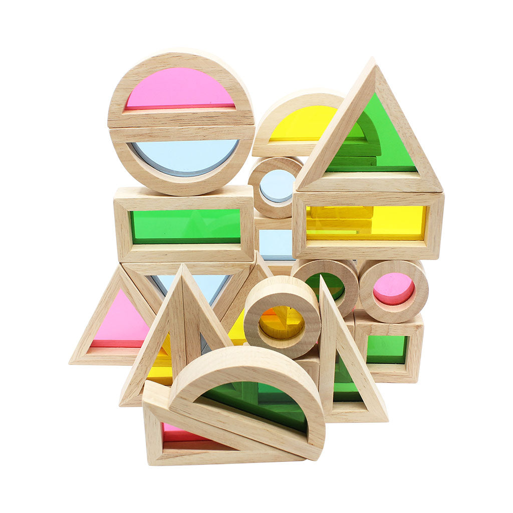 See Through Rainbow Blocks - 24pc - Educating Kids