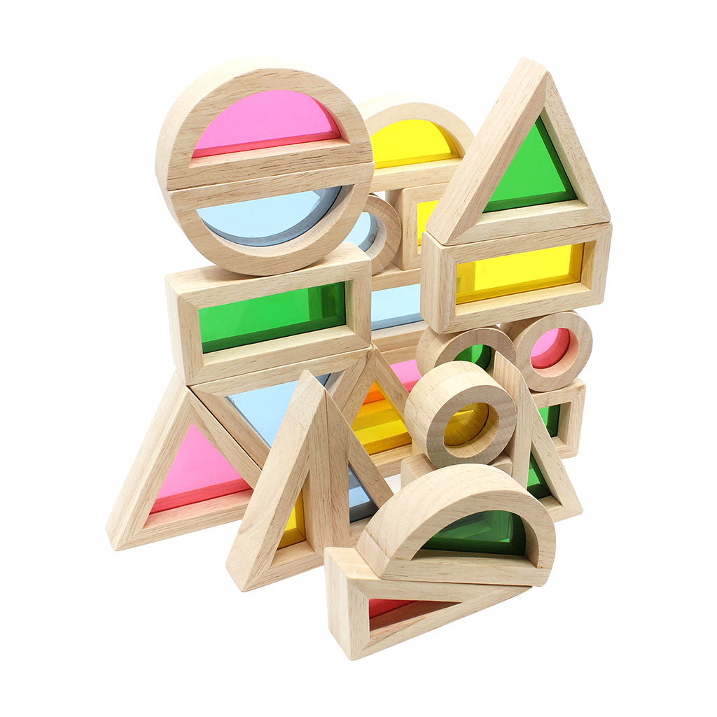 See Through Rainbow Blocks - 24pc - Educating Kids
