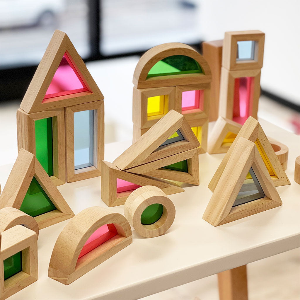 See Through Rainbow Blocks - 24pc - Educating Kids