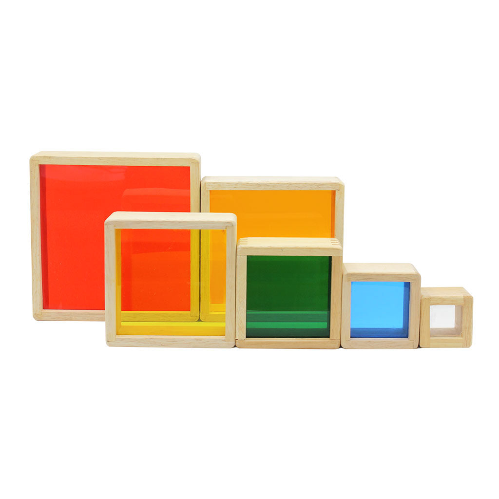 Square Rainbow Pyramid - 6pc - Educating Kids