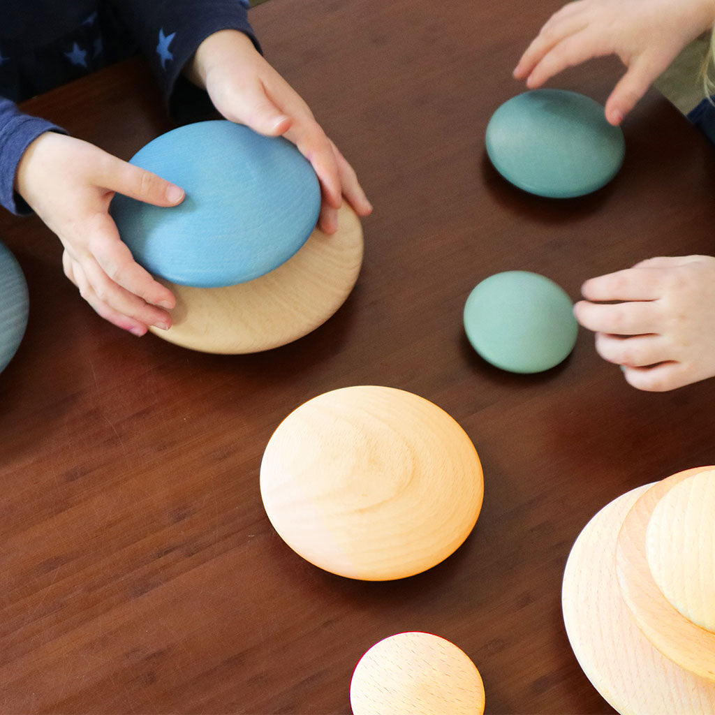 Wooden Pebbles Coloured - 4pc - Educating Kids