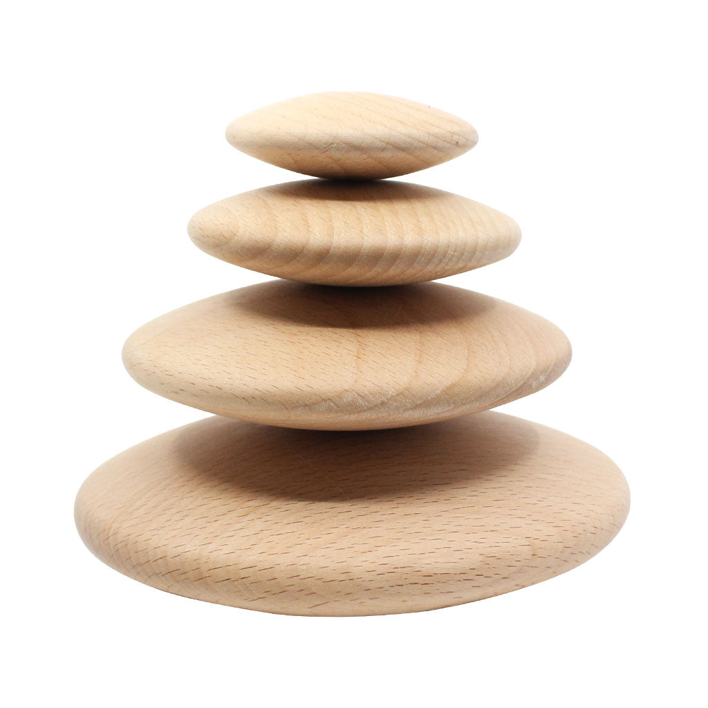 Wooden Pebbles Natural - 4pc - Educating Kids