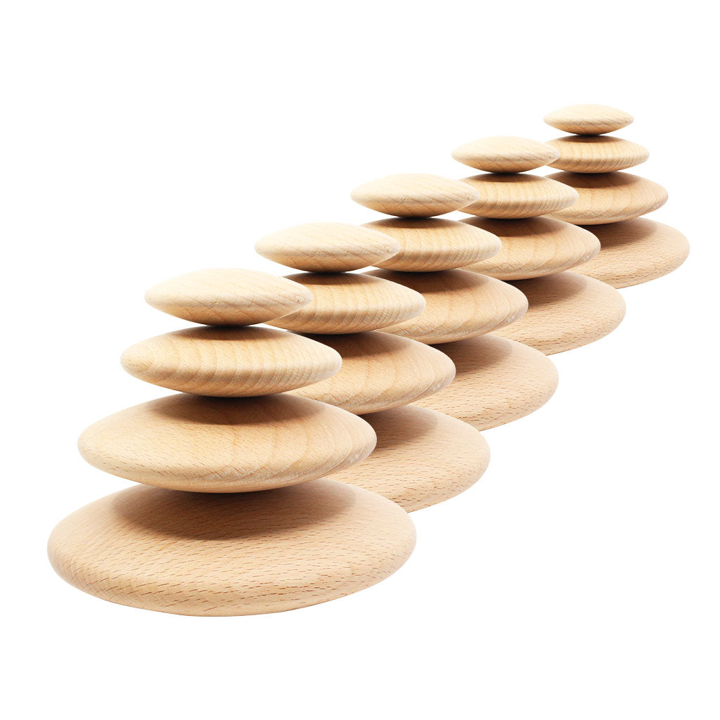 Wooden Pebbles Natural - 20pc - Educating Kids