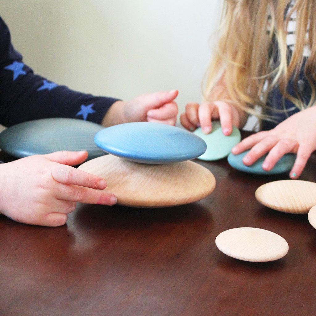 Wooden Pebbles Natural - 20pc - Educating Kids