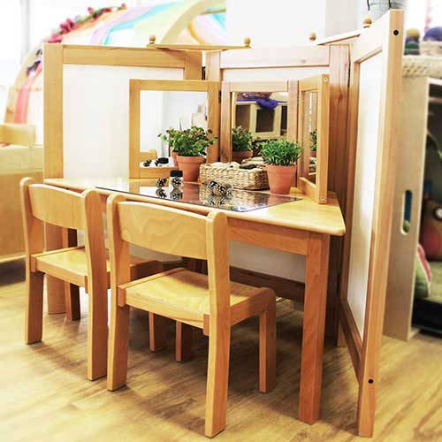 3 Panel Timber Divider - Educating Kids