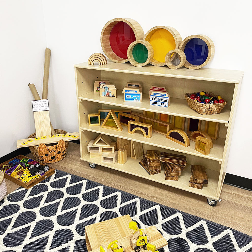 3 Shelf Unit – Natural - Educating Kids