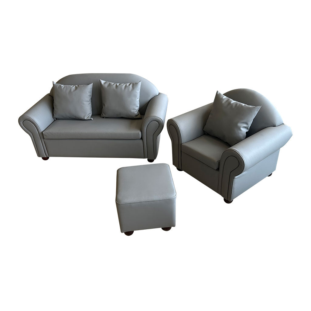 Sofa Lounge Suite - Charcoal Vinyl