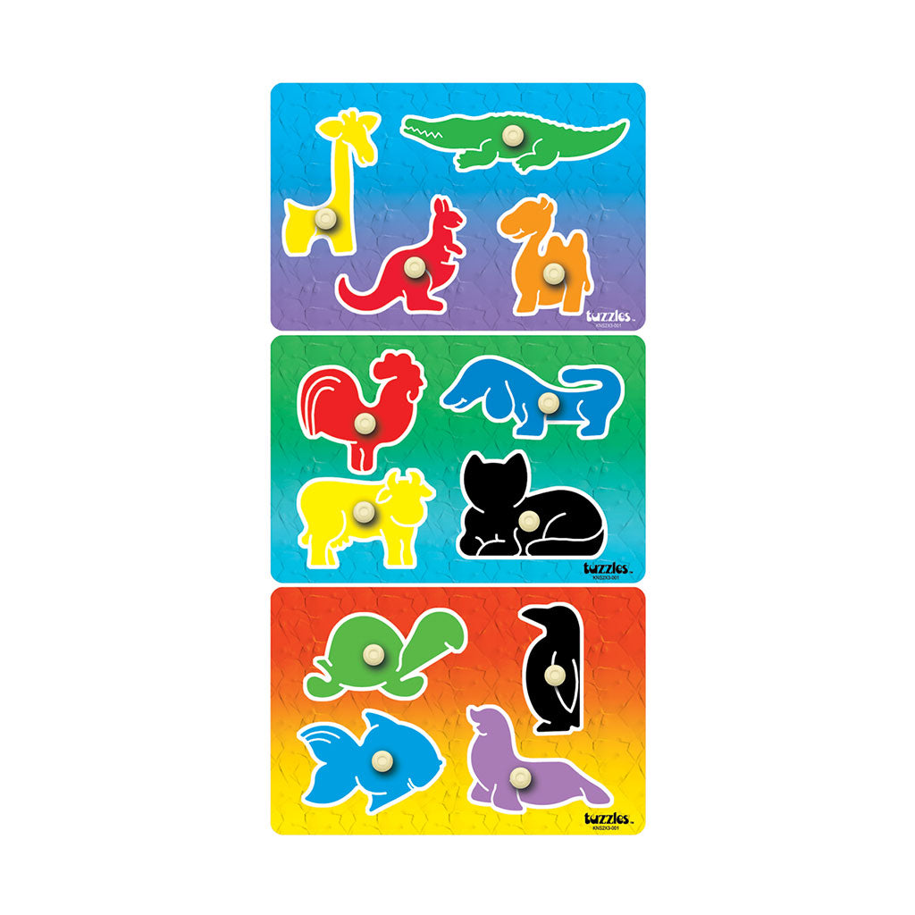 Animals Puzzles - Set of 3 - Educating Kids