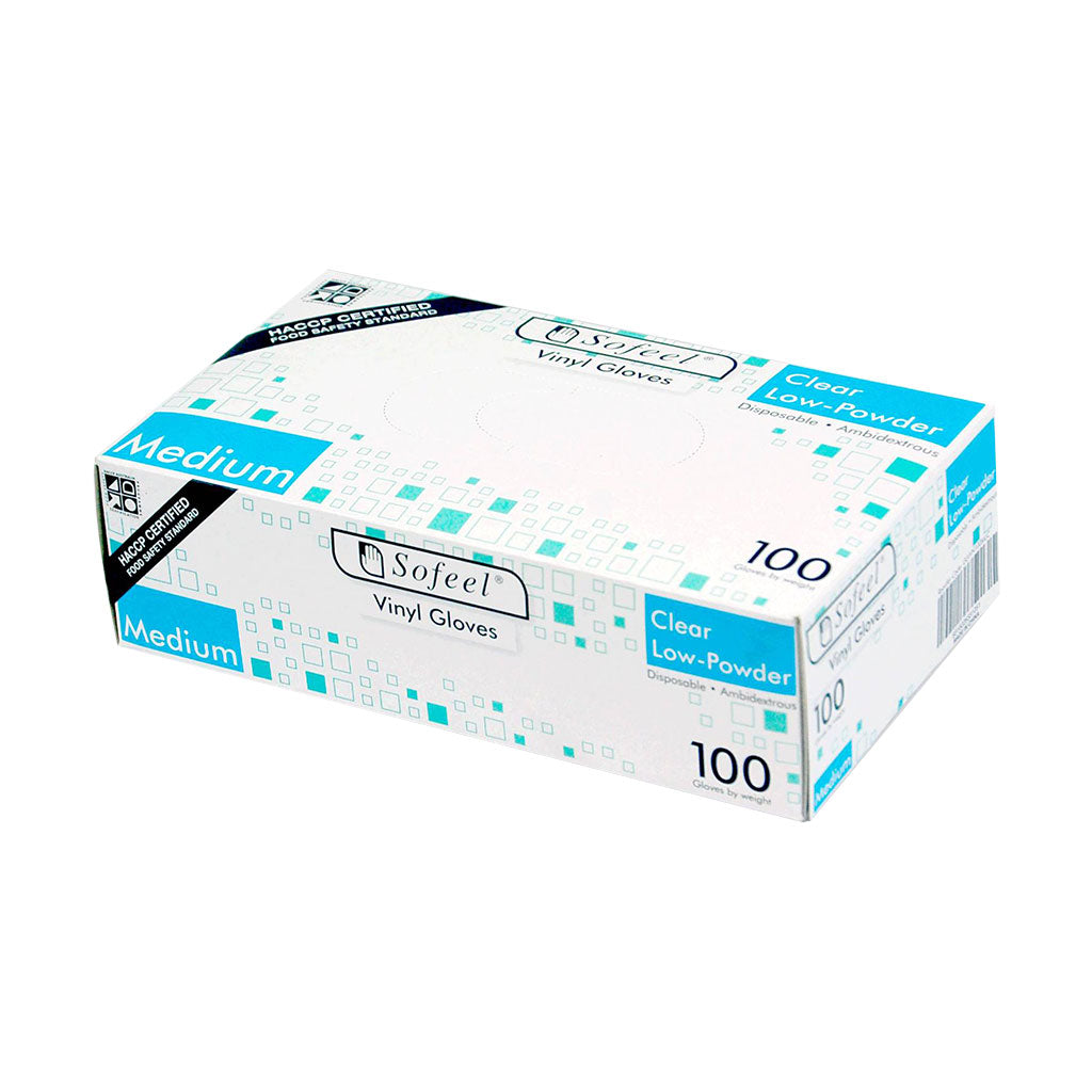 Sofeel Vinyl Gloves Clear Low Powder - Medium
