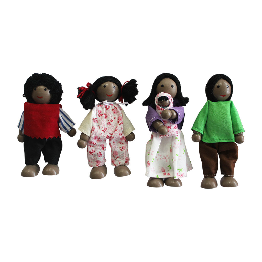 Doll Family Wooden African - Set of 4 - Educating Kids