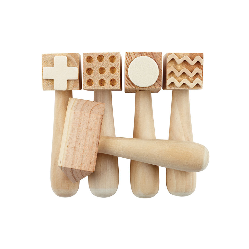 Wooden Pattern Hammers - Pack of 5 - Educating Kids