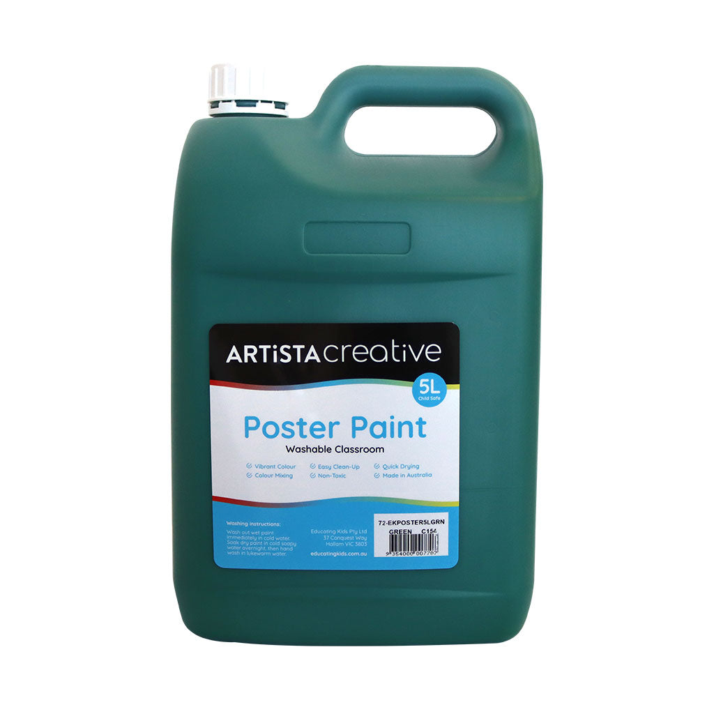 Artista Creative Poster Paint 5L - Green - Educating Kids