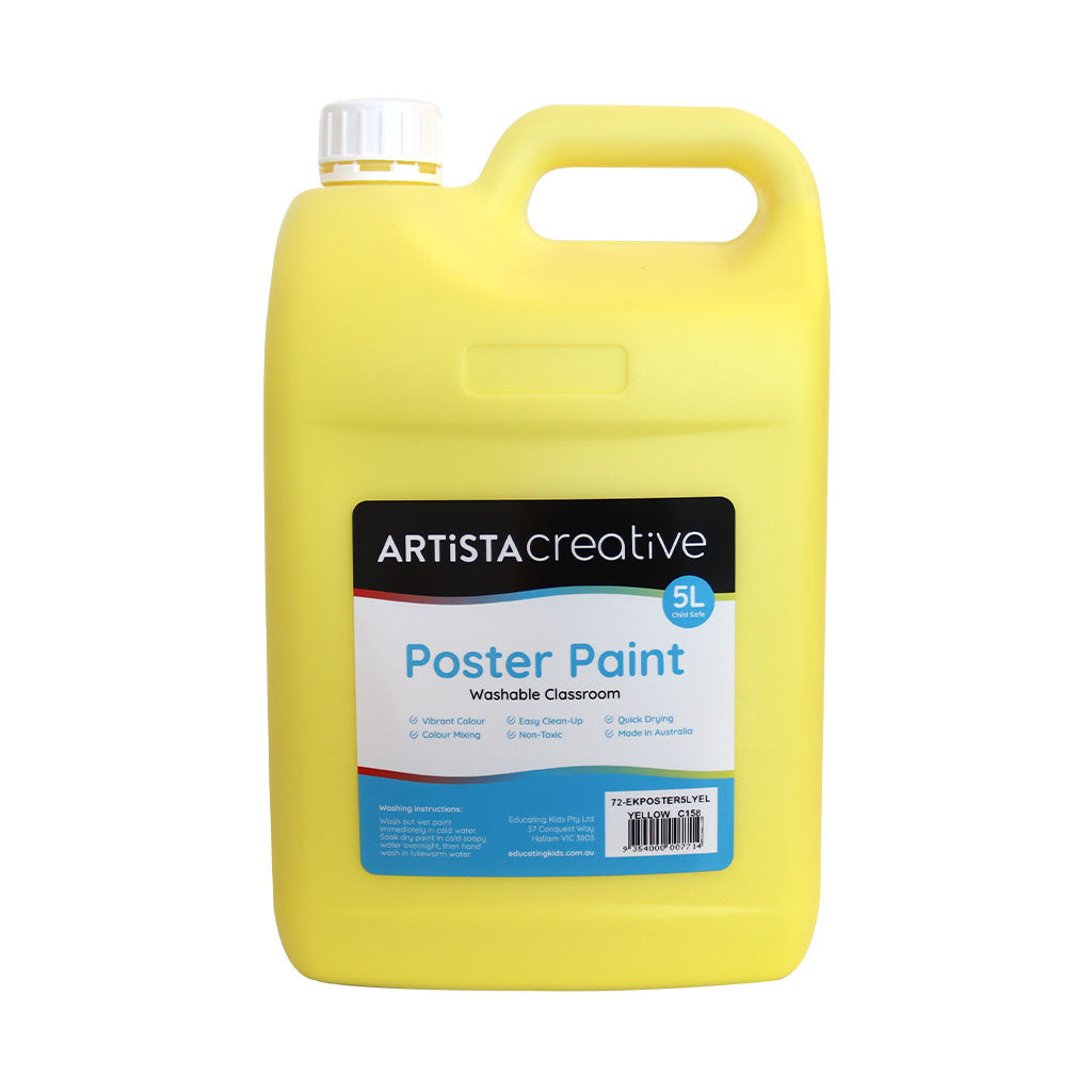 Artista Creative Poster Paint 5L - Yellow - Educating Kids